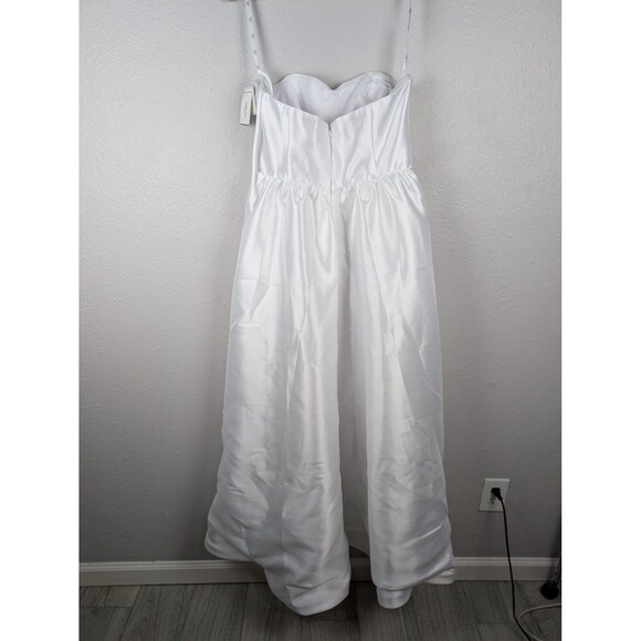 DB Studio Wedding Dress White Strapless High Low Gown 12 - Picture 2 of 12